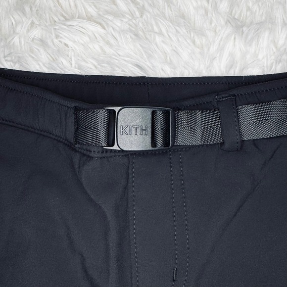 NWT Kith Kids Large Tech Warm-Lined Pants Black Logo Belted Casual Pant - Picture 6 of 9